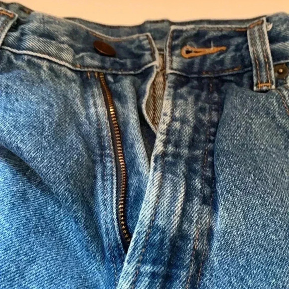 Pendleton, 100% cotton, heavy weight, light wash,  straight leg, high rise jeans - Picture 4 of 7